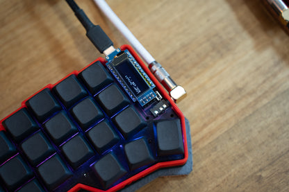 CRKBD Corne BLACK/RED with Black Keycaps Keyboard ASSEMBLED MECHANICAL KEYBOARD